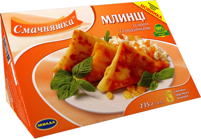 Левада. Упаковка для блинов с творогом и изюмом
