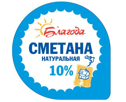 Редизайн серии упаковок сметаны ТМ "Благода" (Россия)